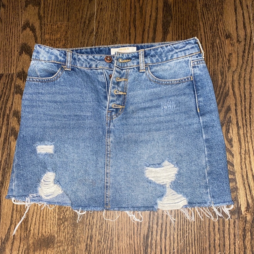 Vintage Forever 21 Distressed Denim Skirt